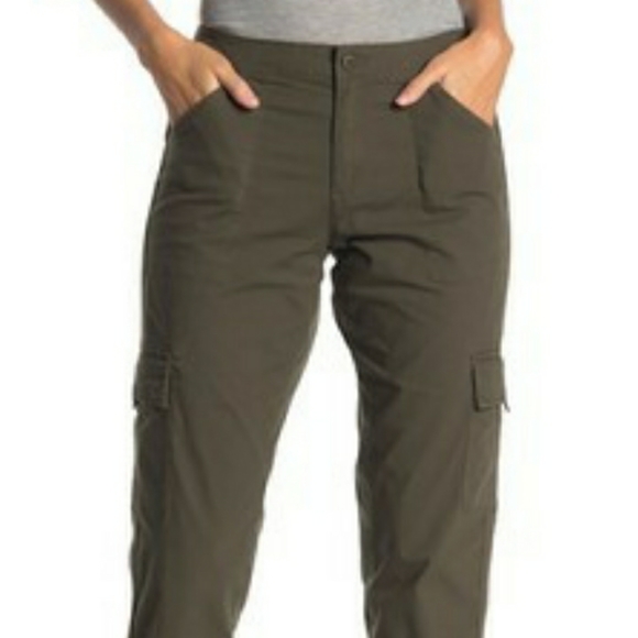 NWT Sanctuary Dark Olive Poplin Cargo Crop Pant - Picture 5 of 5